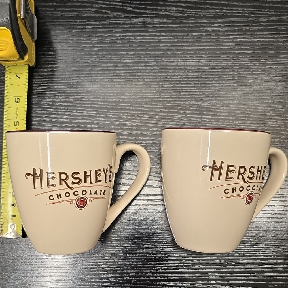 Pair HERSHEY Mugs. Appox 4.5 In Tall